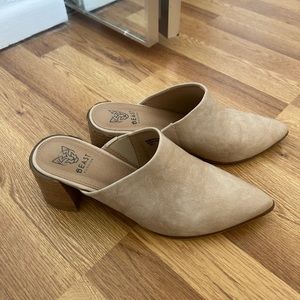 Pointed Toe Mules - Tan Leather